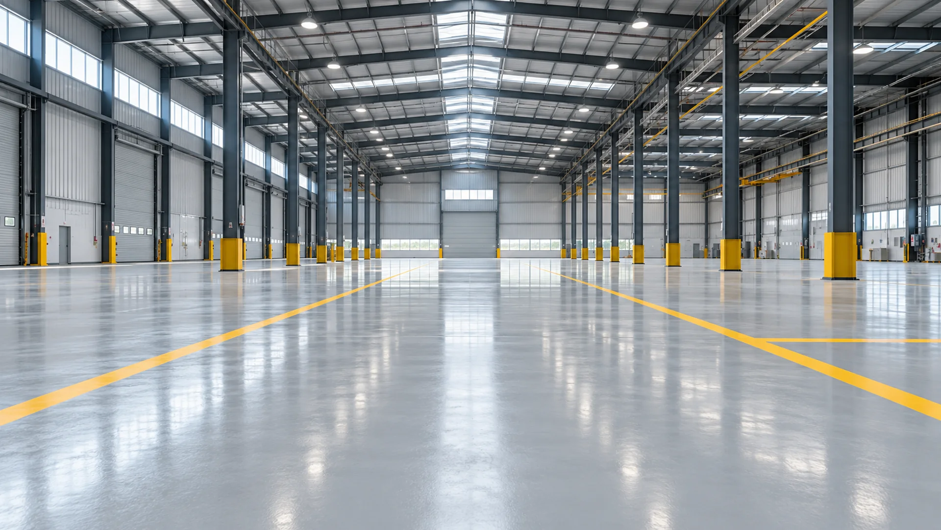Illustrative warehouse floor painting environment